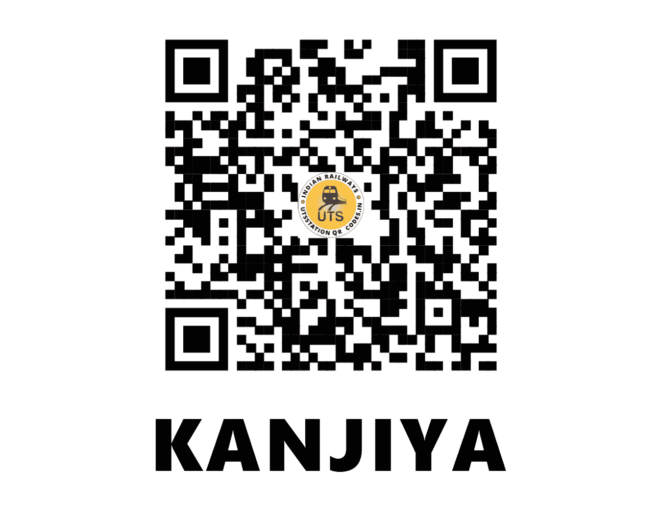 UTS QR Code for KANJIYA - KXB - WC (MADHYA PRADESH)